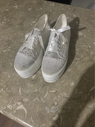 39 Beden beyaz Renk Gelinlik ayakkabısı