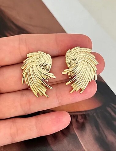 Beden altın Renk Çelik gold tarz küpe kararmaz
