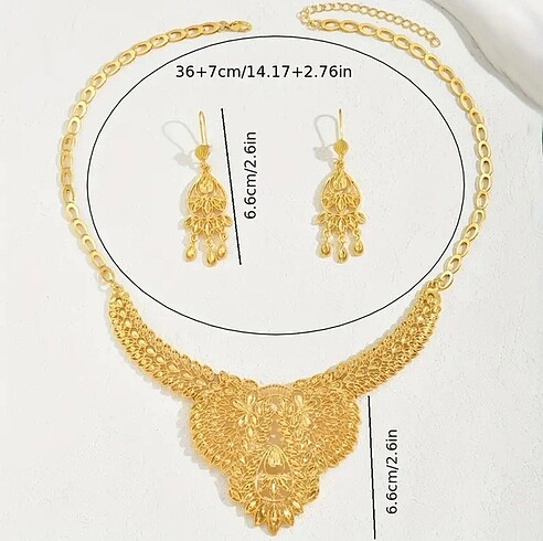 Beden altın Renk 24 k gold kaplama hint set sıfır üründür kutulu