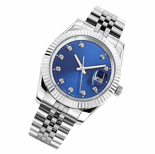 Rolex Kadın gümüş rengi taşlı çelik kasa rolex model saat sıfır