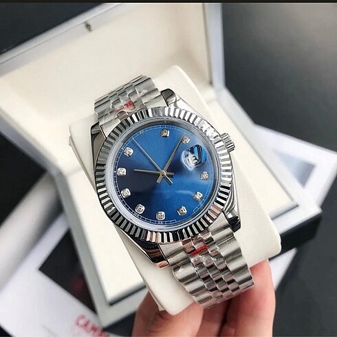 Beden Kadın gümüş rengi taşlı çelik kasa rolex model saat sıfır
