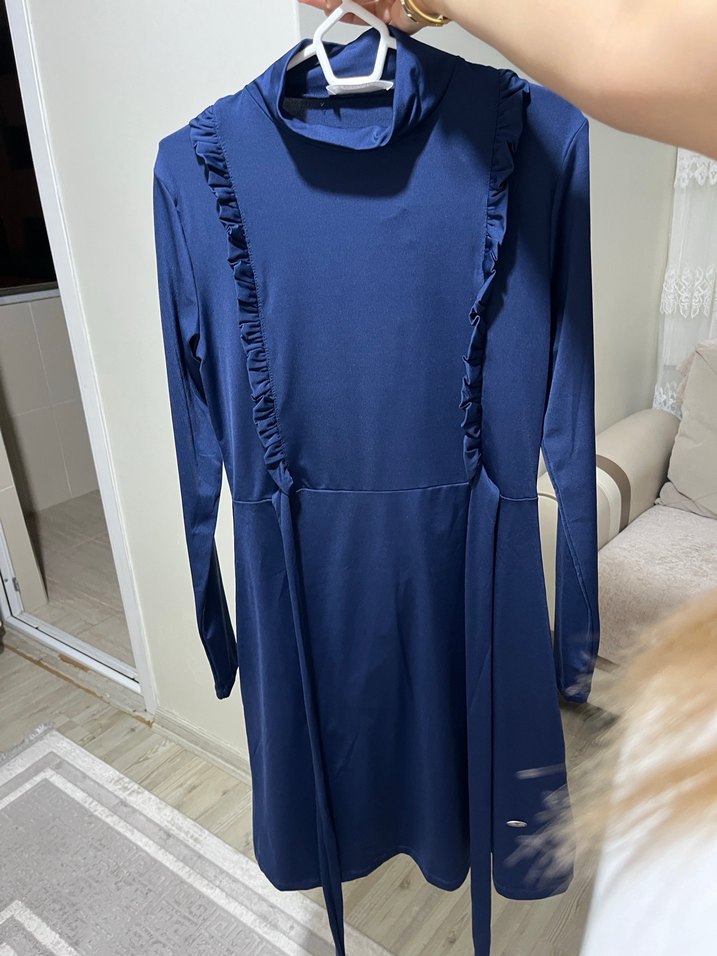 Lacivert Uzun Kollu Haşema - Görsel 4