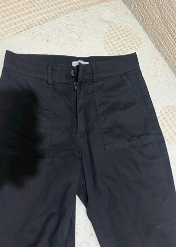36 Beden Siyah Pamuklu Rahat Kesim Kadın Pantolon