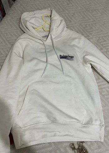 Balenciaga Ekru Kapusonlu Sweatshirt