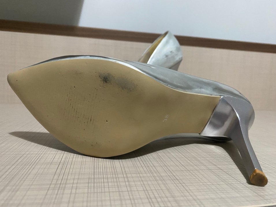 Kadın Metalik Gri Stiletto Topuklu Ayakkabı - Görsel 5