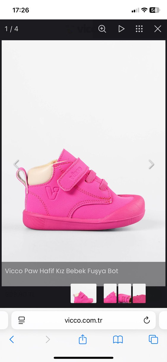 Vicco Paw Fuşya Kız Bebek İlk Adım Ayakkabısı - Görsel 3