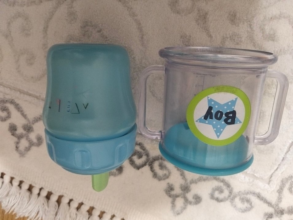 Renkli Mavi Bebek Biberonu - Görsel 3