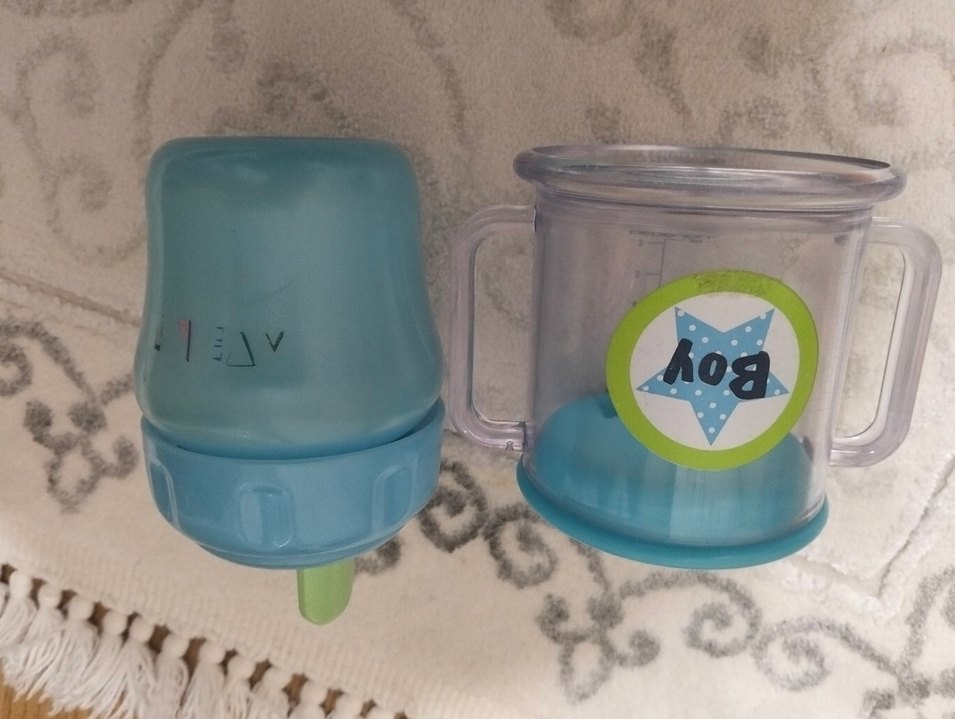 Renkli Mavi Bebek Biberonu - Görsel 2