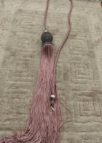 Pembe Bohem Nakışlı Perde Bağı