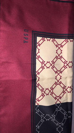U.S Polo Assn. Us polo assn eşarp kırmızı krem siyah