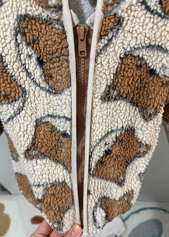 Kapüşonlu Erkek Çocuk Kahverengi Kürk Detaylı Ceket - Görsel 4