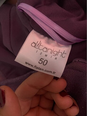 Simli kruvaze yaka lila abiye - Görsel 6