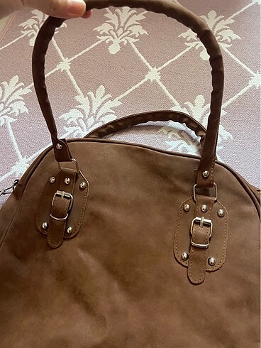 Taba renk süet çanta - Görsel 2