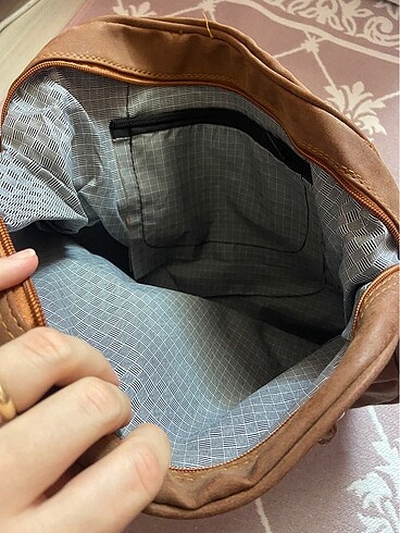 Taba renk süet çanta - Görsel 4