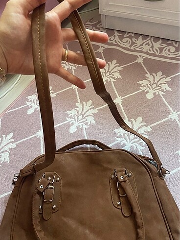 Taba renk süet çanta - Görsel 5