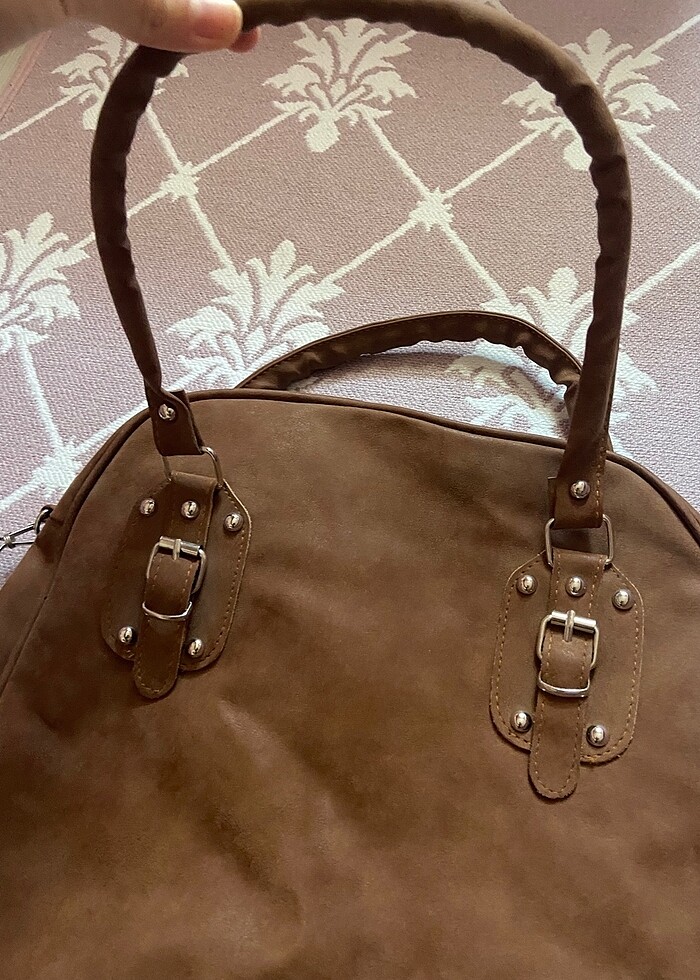 Taba renk süet çanta - Görsel 2