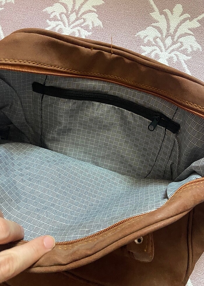 Taba renk süet çanta - Görsel 3