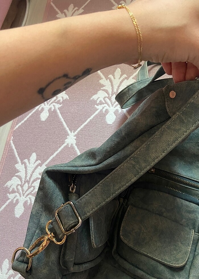 Mint yeşili çok gözlü çanta - Görsel 3