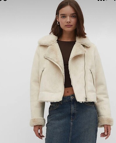Stradivarius Stradivarius Bej Biker Ceket