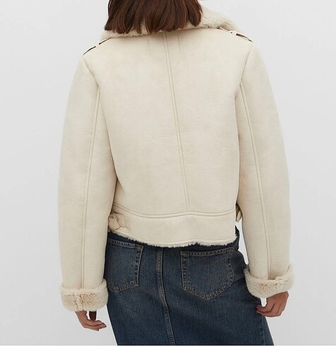 m Beden Stradivarius Bej Biker Ceket