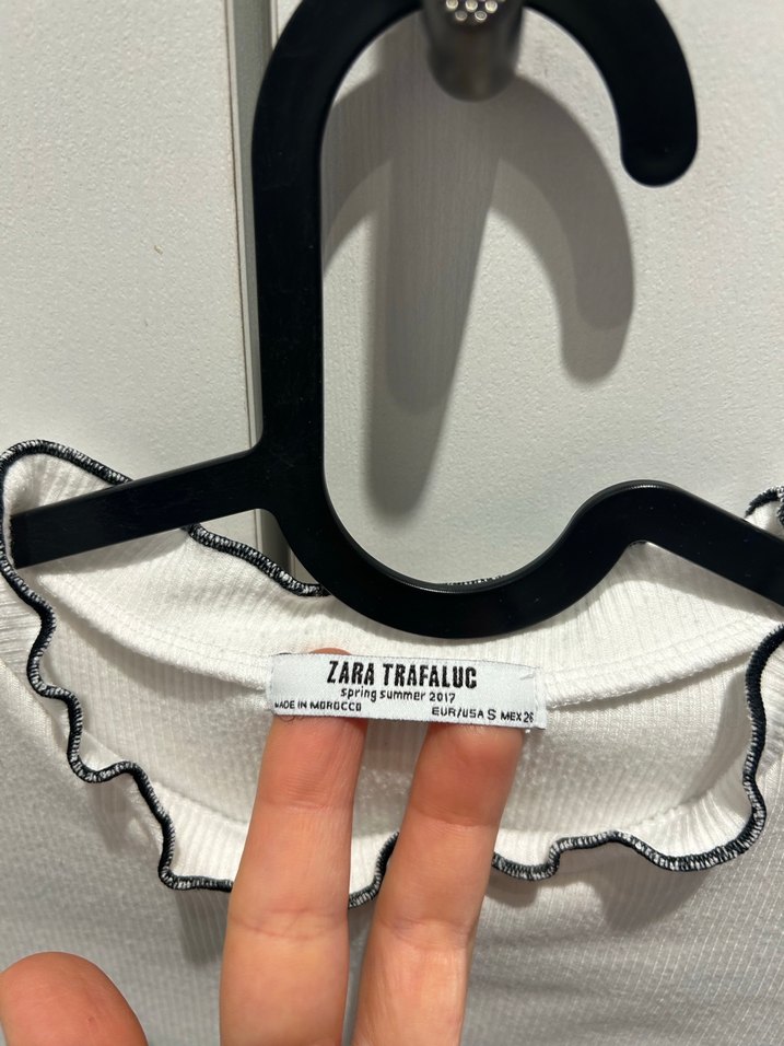 Zara trafaluc beyaz fitilli crop top - Görsel 3
