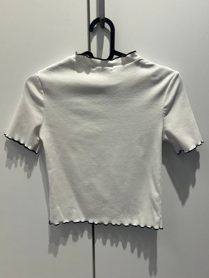 Zara trafaluc beyaz fitilli crop top - Görsel 2