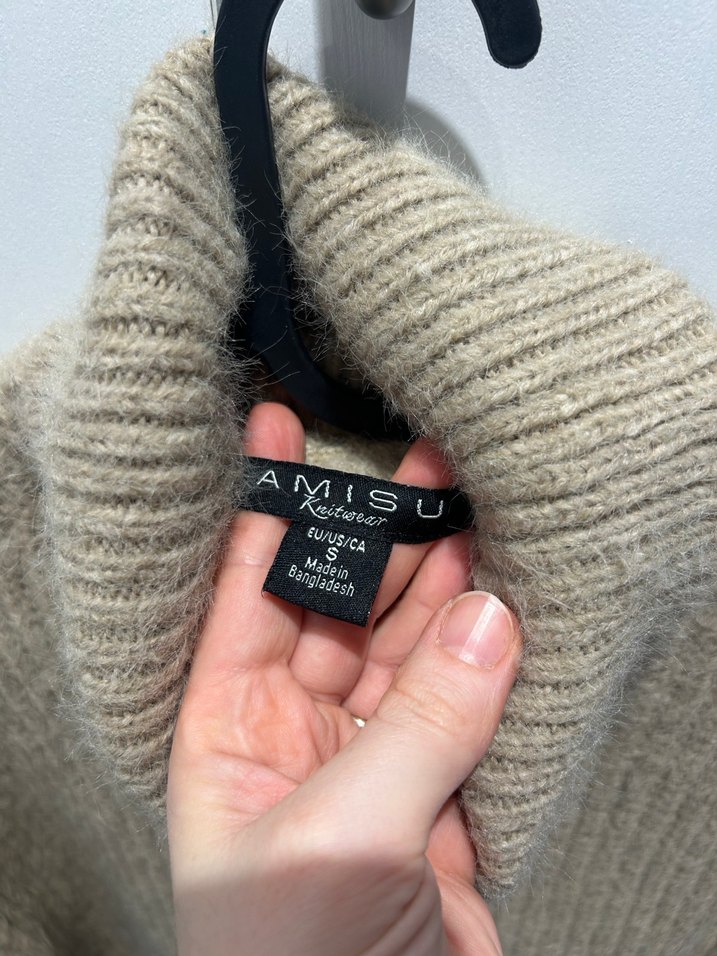 AMISU Bej/Latte balıkçı yaka triko kazak - Görsel 3