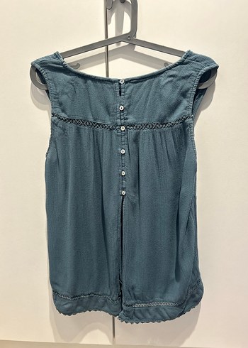 Mango Nakışlı Viskon Bluz  Arka Düğmeli & Yırtmaçlı  - Görsel 4