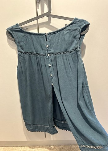 Mango Nakışlı Viskon Bluz  Arka Düğmeli & Yırtmaçlı  - Görsel 5