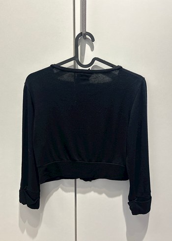 Siyah crop hırka / bolero - Görsel 2