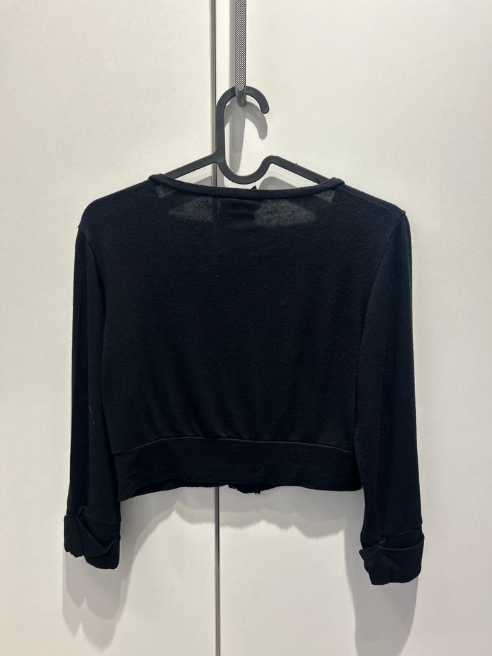 Siyah crop hırka / bolero - Görsel 2