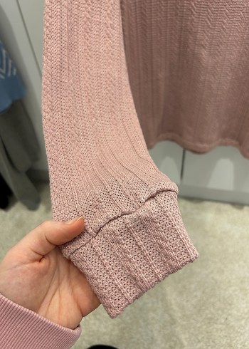 Bej Yüksek Yakalı Örgü Kadın Kazak - Görsel 4