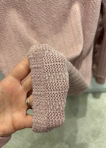 Bej Yüksek Yakalı Örgü Kadın Kazak - Görsel 5