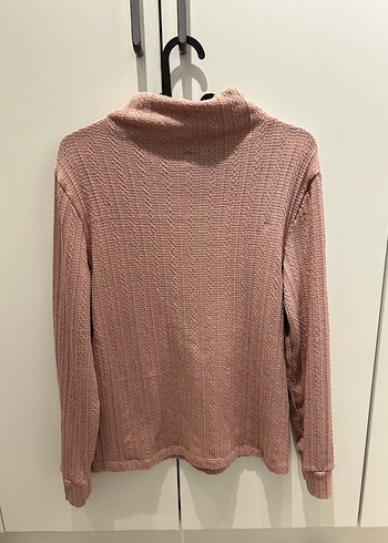 Bej Yüksek Yakalı Örgü Kadın Kazak - Görsel 3