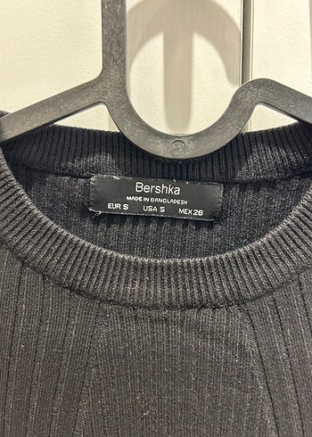 BERSHKA siyah fitilli ince triko kazak - Görsel 2