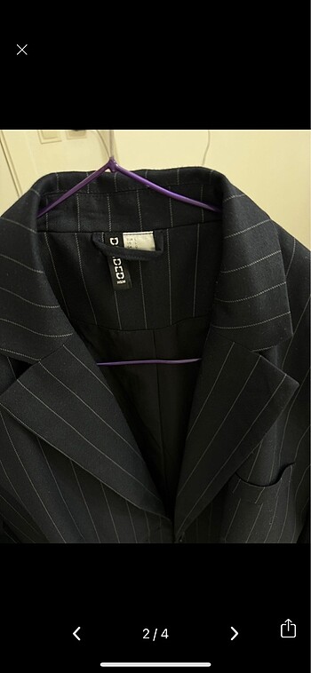 H&M H&M lacivert çizgili blazer