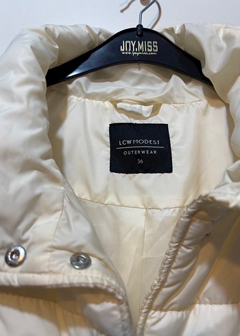 Kadın Düğmeli Beyaz şişme Yelek - Görsel 2