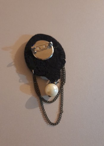 Sarı Zincir Detaylı Rock Punk Broş - Görsel 2