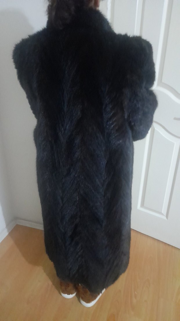 Kadın Kahverengi Uzun Kürk Ceket - Görsel 2