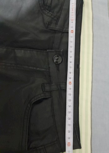 siyah Kadın Deri Skinny Pantolon - Görsel 3