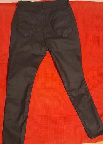 siyah Kadın Deri Skinny Pantolon - Görsel 2