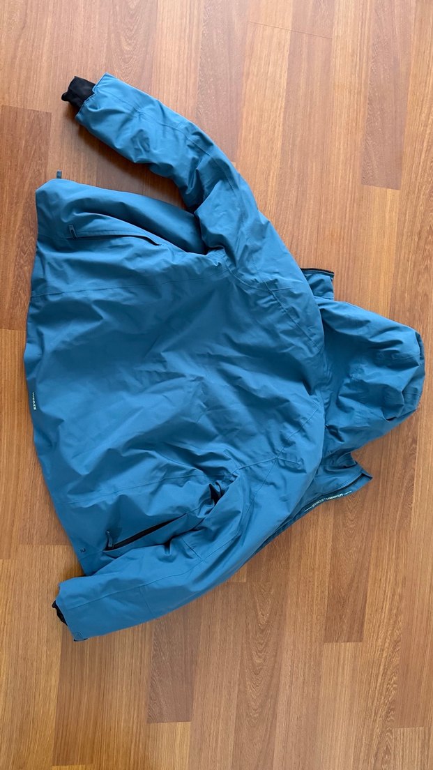 Mavi Erkek Çocuk Kayak Ceketi Fermuarlı Kapüşonlu - Görsel 3