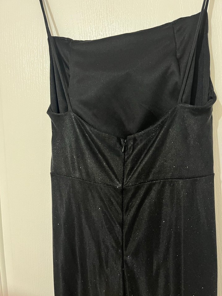 Siyah Drapeli Uzun Abiye Elbise - Görsel 4