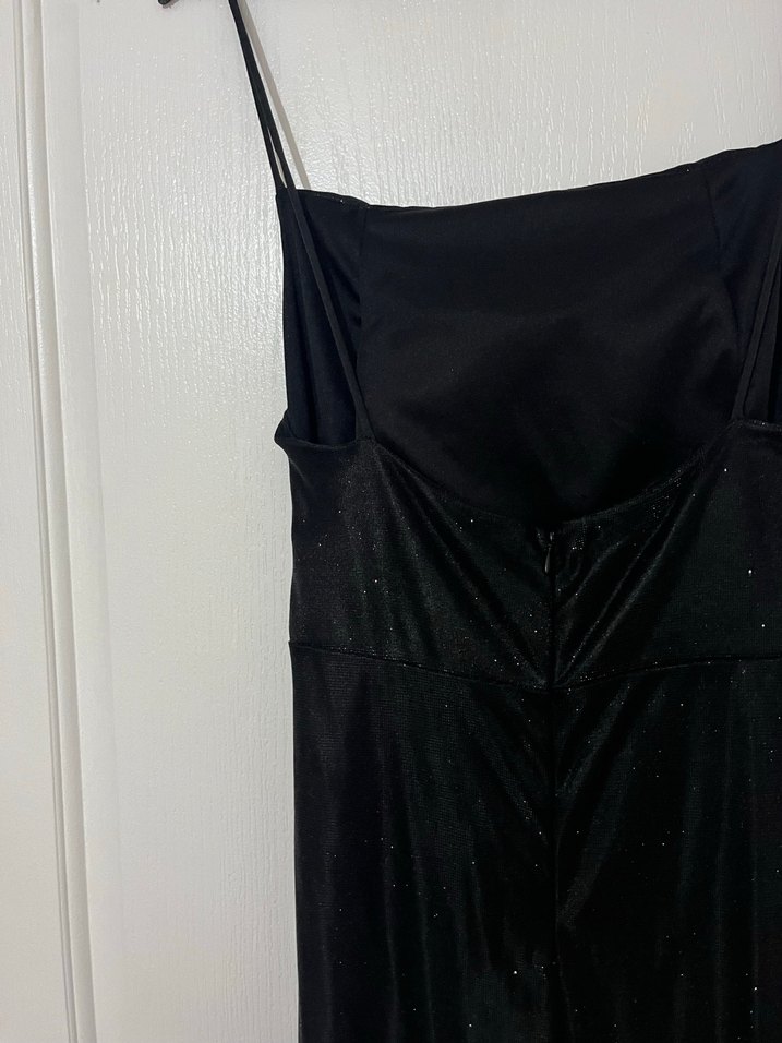 Siyah Drapeli Uzun Abiye Elbise - Görsel 5