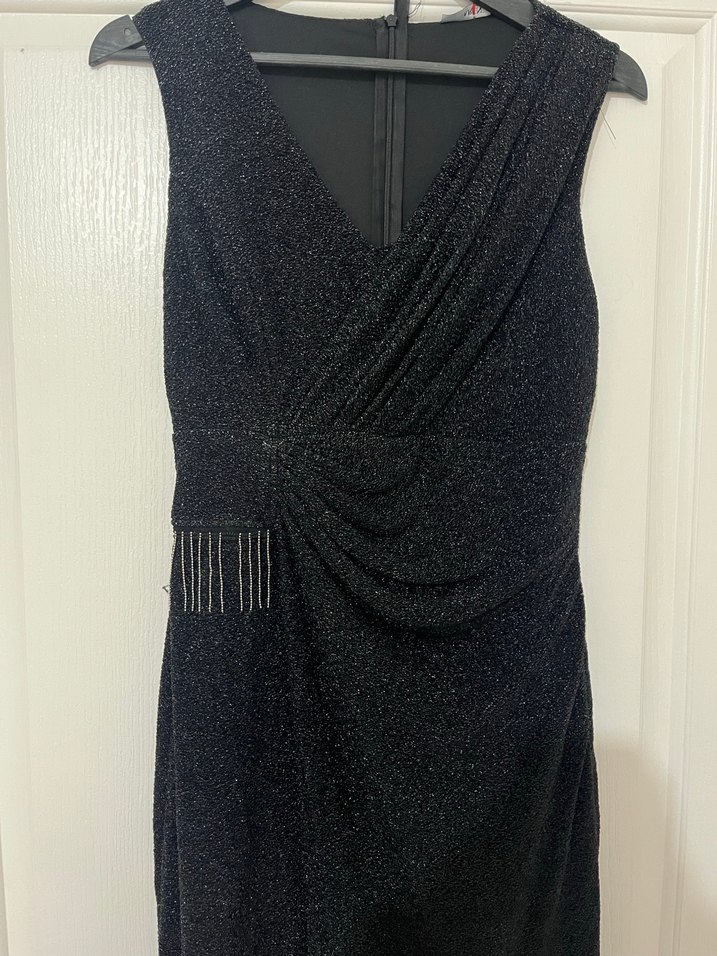 Siyah Drapeli Uzun Abiye Elbise - Görsel 2