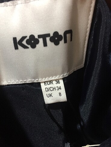 s Beden Sıfır Kadın koton marka kaşe kaban etiketli