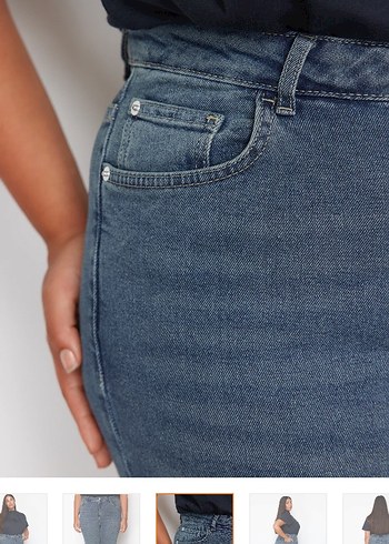 48 Beden lacivert Renk Trendyolmilla Curve Mavi Jean pantolon