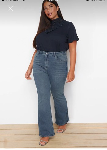 Trendyolmilla Curve Mavi Jean pantolon