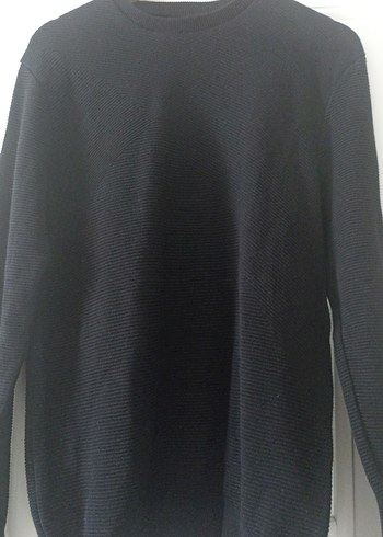 Siyah Unisex  Bisiklet Yaka Kazak - Görsel 8