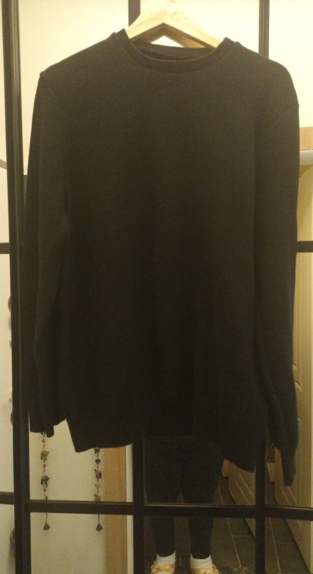 Siyah Unisex  Bisiklet Yaka Kazak - Görsel 3